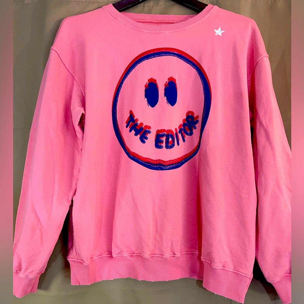 The Editor Italy Crew Neck - Medium- Side Zipper - Pockets - Distressed